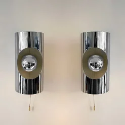 Clearance Pamono Chrome Wall Lights by Philippe Rogier for Prova Denmark, 1960s, Set of 2