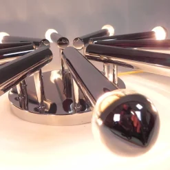 Hot Pamono Chrome-Plated Boulanger 10-Light Ceiling Lamp with from Sciolari, 1960s