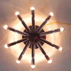 Hot Pamono Chrome-Plated Boulanger 10-Light Ceiling Lamp with from Sciolari, 1960s