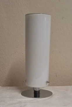 New Pamono Chrome-Plated Metal Table Lamp with White Glass Shade from Trio, 2000s