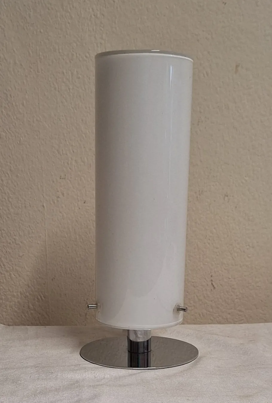 New Pamono Chrome-Plated Metal Table Lamp with White Glass Shade from Trio, 2000s