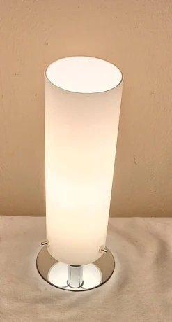 New Pamono Chrome-Plated Metal Table Lamp with White Glass Shade from Trio, 2000s