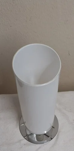 New Pamono Chrome-Plated Metal Table Lamp with White Glass Shade from Trio, 2000s