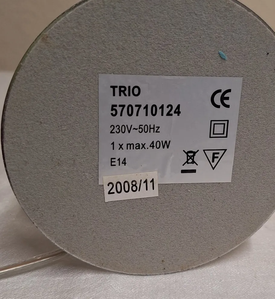 New Pamono Chrome-Plated Metal Table Lamp with White Glass Shade from Trio, 2000s