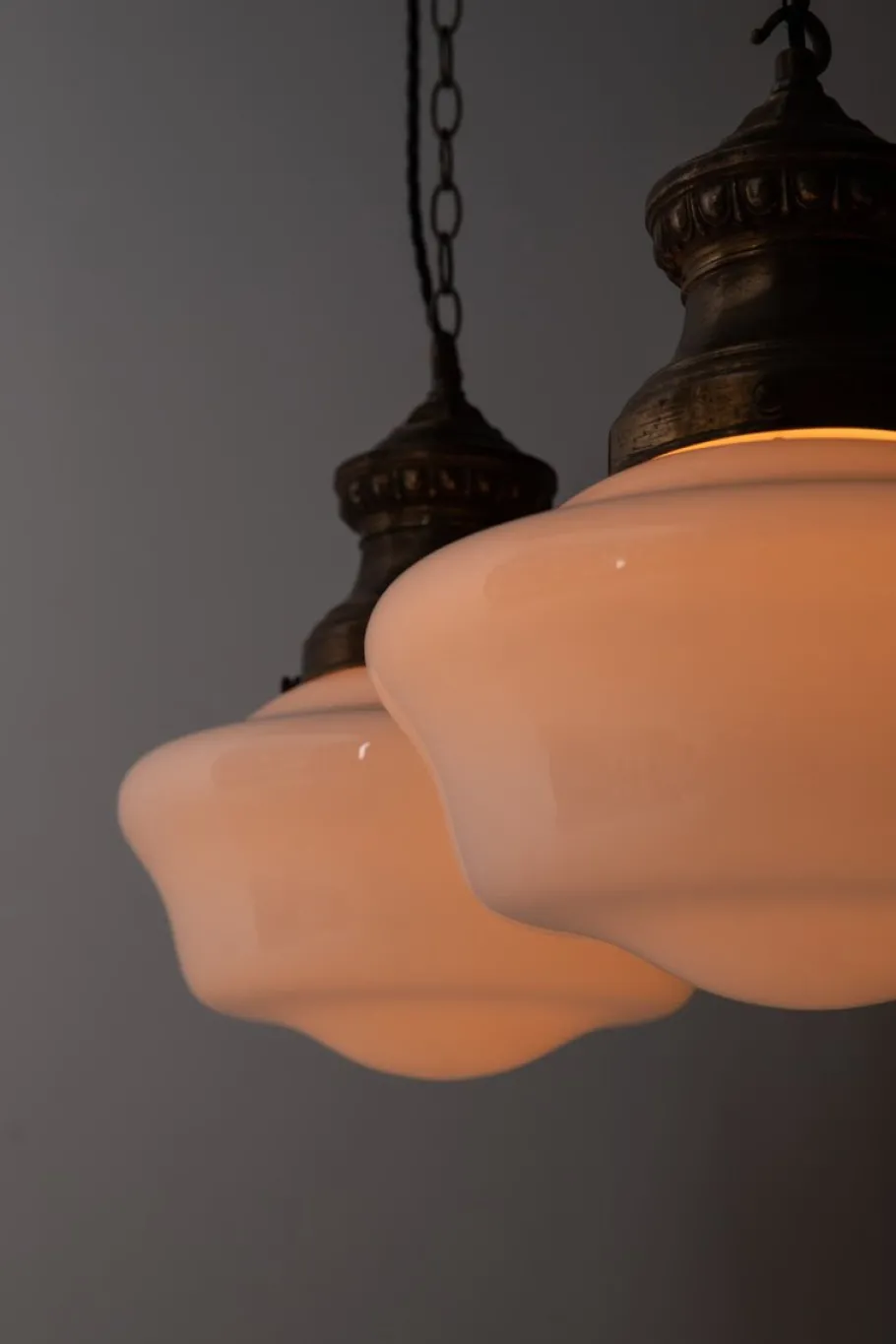Best Pamono Church Opaline Glass Pendant Lights, Set of 2