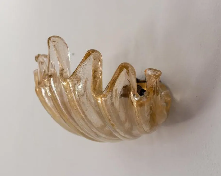 Best Pamono Clamshell Sconces by Barovier E Toso, Set of 2