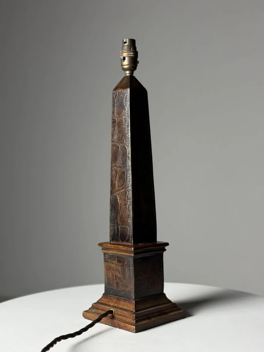 Online Pamono Classic Leather Lamp Base