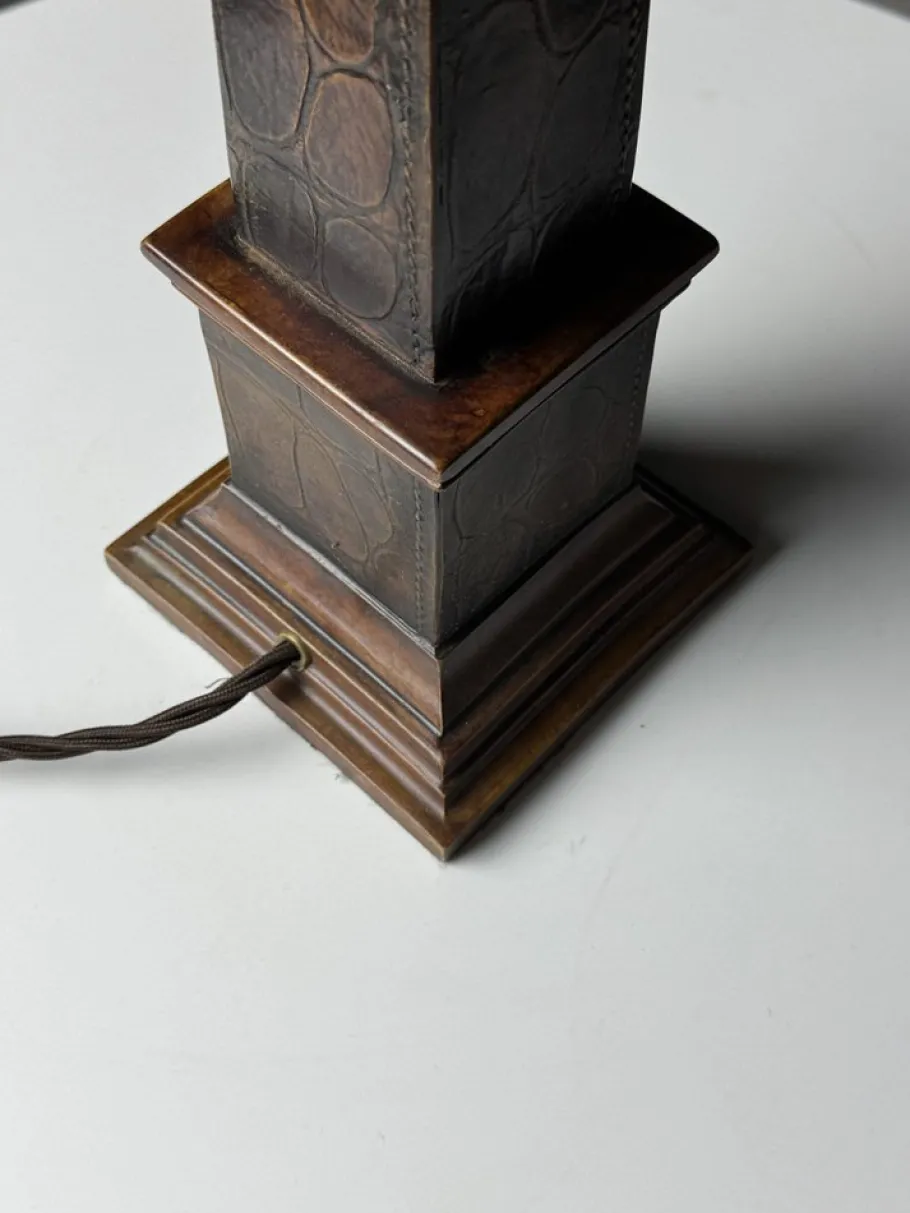 Online Pamono Classic Leather Lamp Base