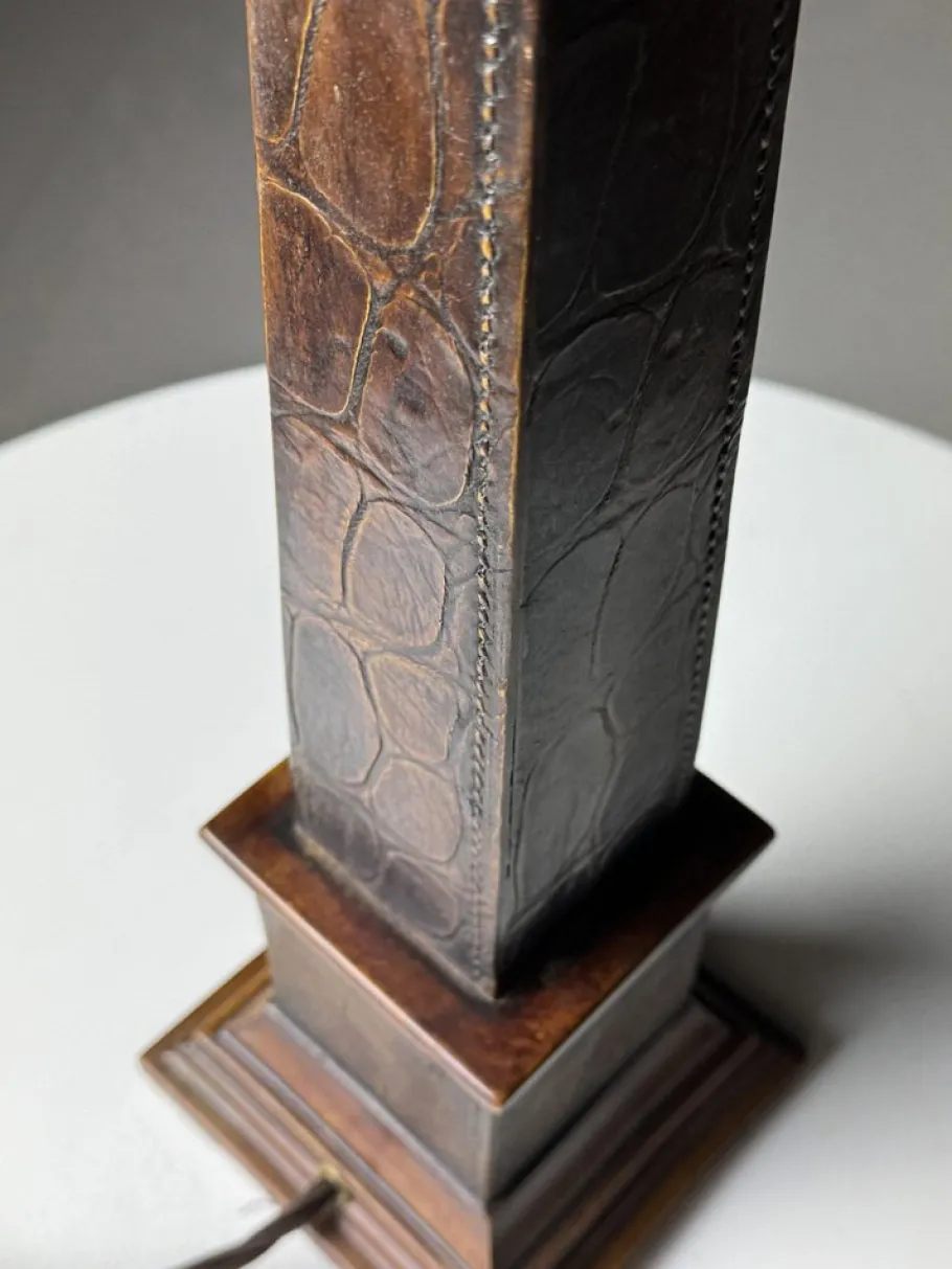 Online Pamono Classic Leather Lamp Base