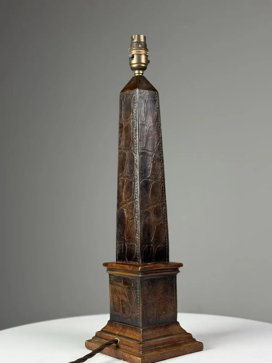 Online Pamono Classic Leather Lamp Base