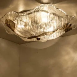 Sale Pamono Clear and Brown Glass Wall Light by J. T. Kalmar for Kalmar, 1965