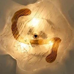 Sale Pamono Clear and Brown Glass Wall Light by J. T. Kalmar for Kalmar, 1965