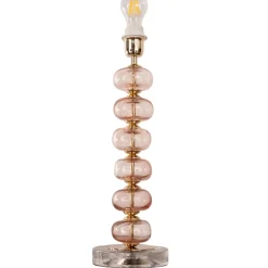 Discount Pamono Clear Murano Glass Table Lamp with Pink Balls, Italy