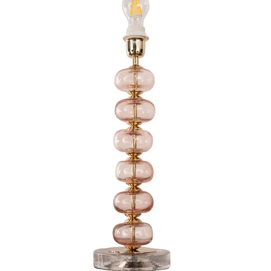 Discount Pamono Clear Murano Glass Table Lamp with Pink Balls, Italy