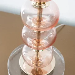 Discount Pamono Clear Murano Glass Table Lamp with Pink Balls, Italy