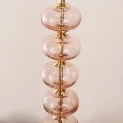 Discount Pamono Clear Murano Glass Table Lamp with Pink Balls, Italy