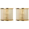 Sale Pamono Clear Ridged Gold Glass Sconces in the style of Venini, Italy, 1970s, Set of 2