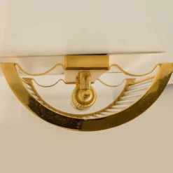 Sale Pamono Clear Ridged Gold Glass Sconces in the style of Venini, Italy, 1970s, Set of 2