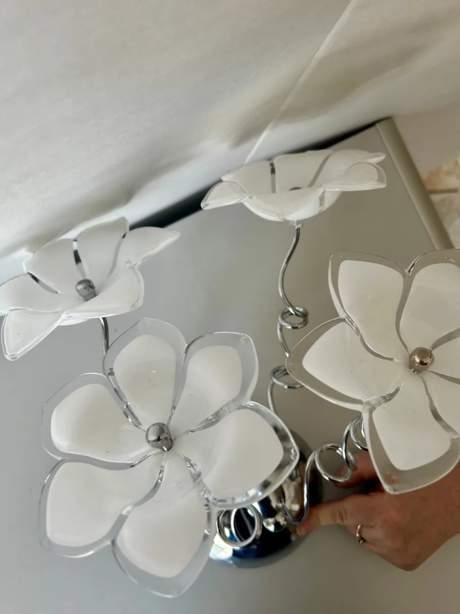 Best Pamono Cloe Wall Lamp in White Murano Glass, 2004, Set of 2