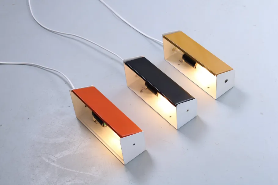 Hot Pamono Colored Metal Adjustable Sconces from Anvia, 1960s, Set of 3
