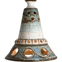 Hot Pamono Cone Blue Ceramic Pendant Light, Denmark, 1970s