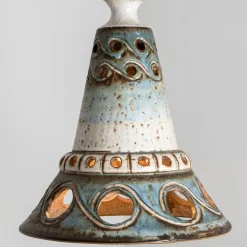 Hot Pamono Cone Blue Ceramic Pendant Light, Denmark, 1970s