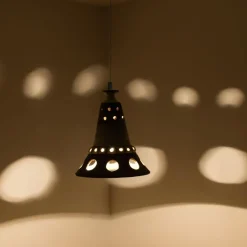 Hot Pamono Cone Blue Ceramic Pendant Light, Denmark, 1970s