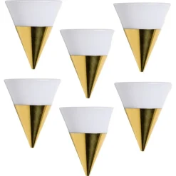 Clearance Pamono Cone Shaped White Opaque Glass Wall Light attributed to Glashütte Limburg, 1970s