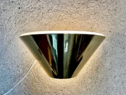 Hot Pamono Cone-Shaped Brass Wall Lamps or Sconces by Glashütte Limburg, 1960s, Set of 2