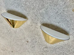 Hot Pamono Cone-Shaped Brass Wall Lamps or Sconces by Glashütte Limburg, 1960s, Set of 2