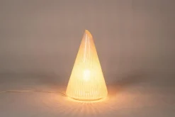 Outlet Pamono Conical Murano Glass Lamp with White Stripes, 1970s