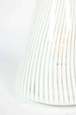 Outlet Pamono Conical Murano Glass Lamp with White Stripes, 1970s
