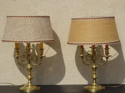 Online Pamono Copper Bedside Lamps, 1890s, Set of 2