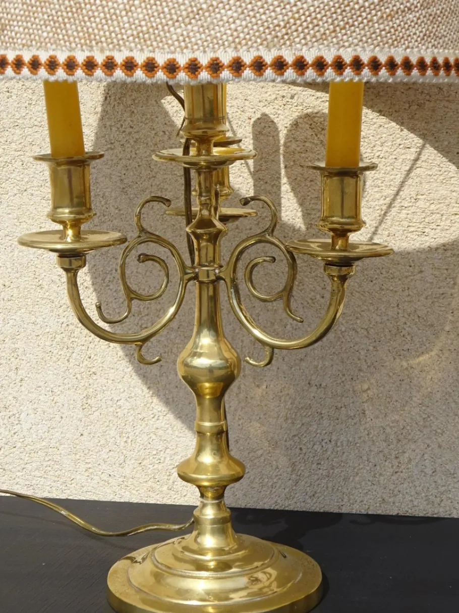 Online Pamono Copper Bedside Lamps, 1890s, Set of 2