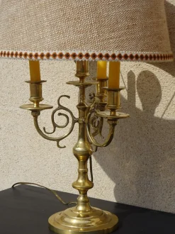 Online Pamono Copper Bedside Lamps, 1890s, Set of 2