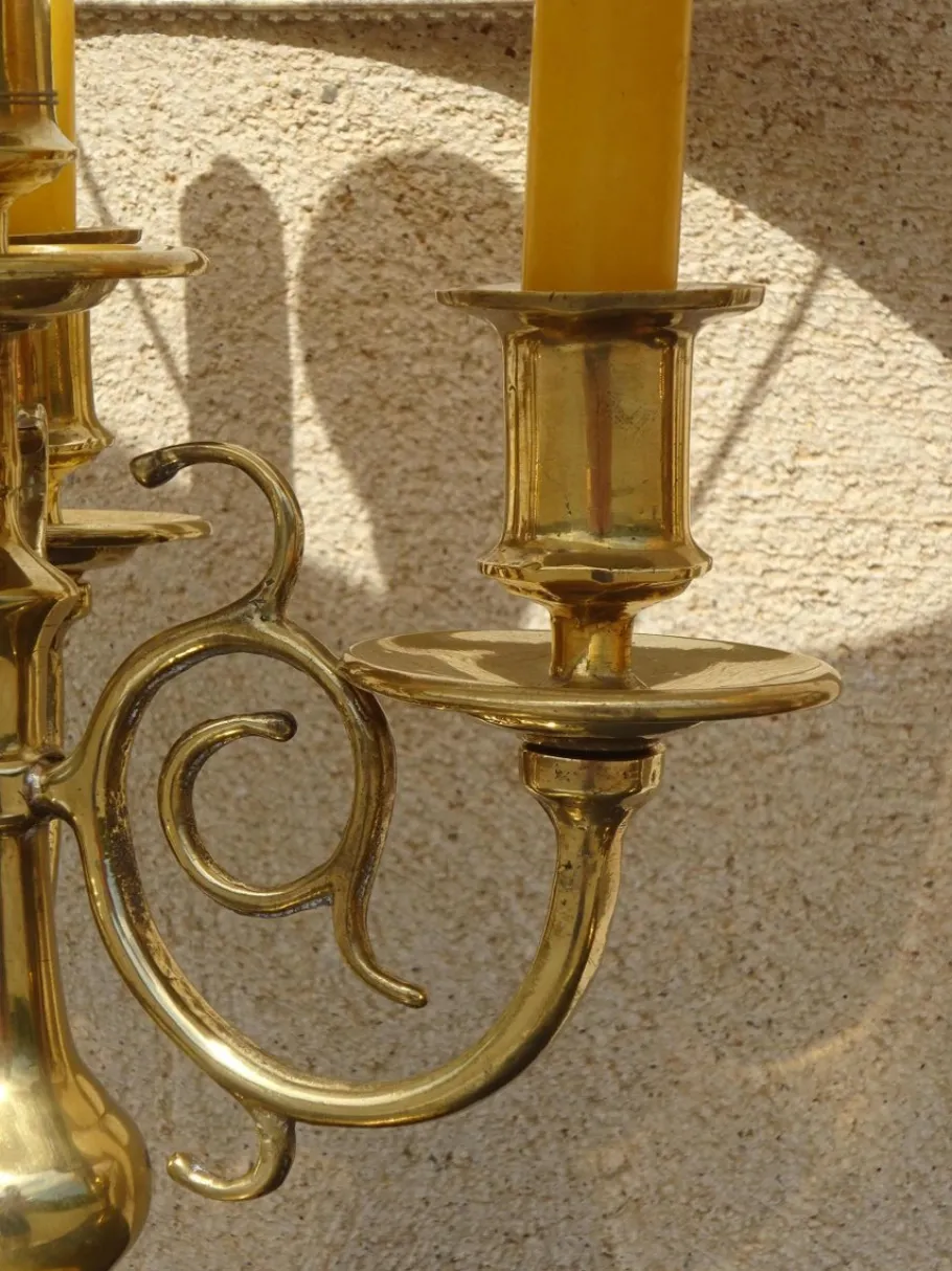 Online Pamono Copper Bedside Lamps, 1890s, Set of 2