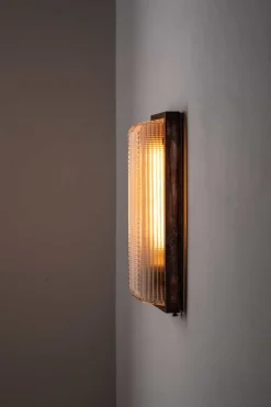 Discount Pamono Copper Pagoda Bulkhead Wall Light from Holophane, 1920s