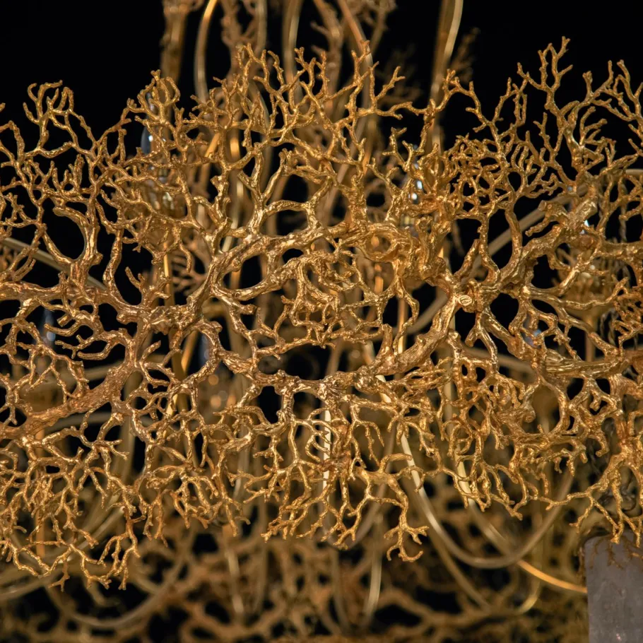 Clearance Pamono Coral and Crystal Chandelier, 1980s