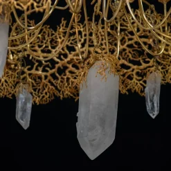 Clearance Pamono Coral and Crystal Chandelier, 1980s