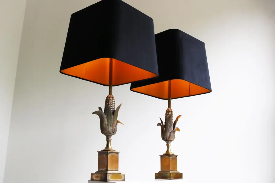 Discount Pamono Corn Table Lamps from Maison Charles, 1950s, Set of 2