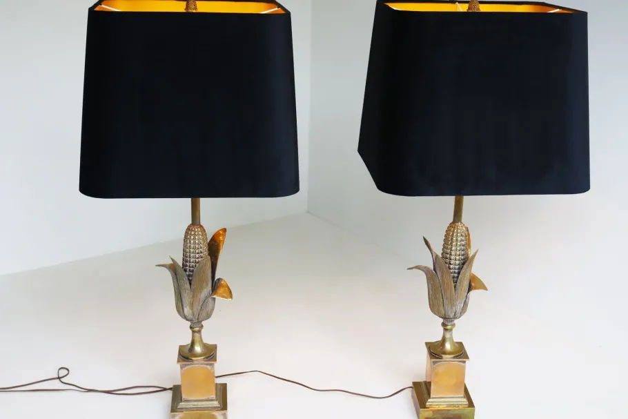 Discount Pamono Corn Table Lamps from Maison Charles, 1950s, Set of 2