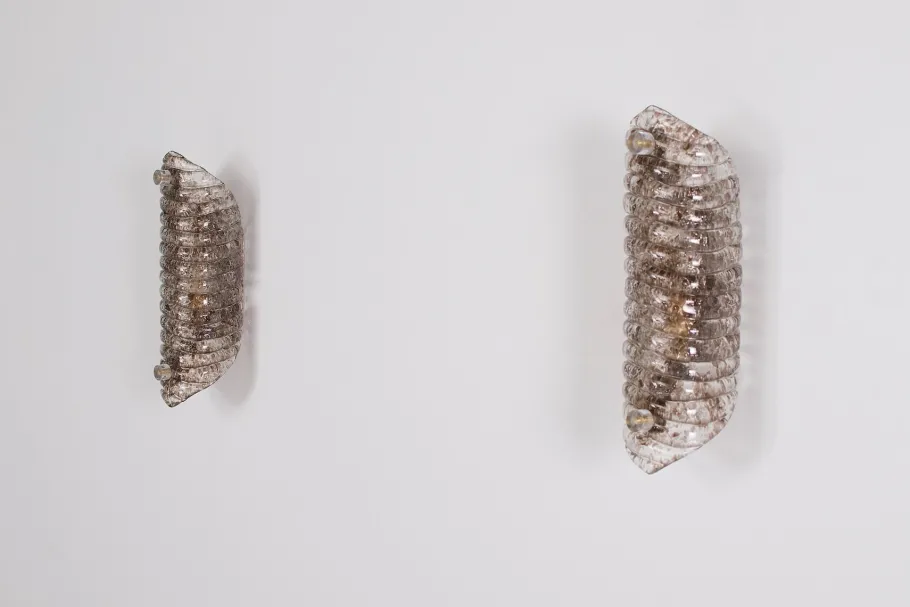 Discount Pamono Cornets Wall Lights in Amber Murano Glass, 1970s, Set of 2