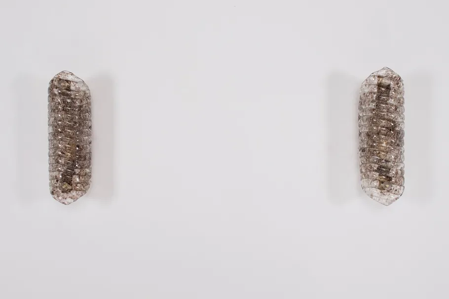 Discount Pamono Cornets Wall Lights in Amber Murano Glass, 1970s, Set of 2