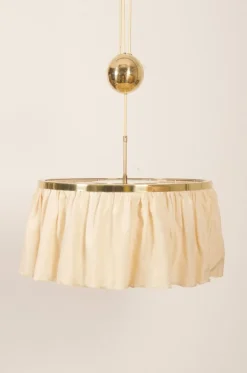 New Pamono Counterweight Silk Pendant Light by Adolf Loos for J. T. Kalmar, 1955