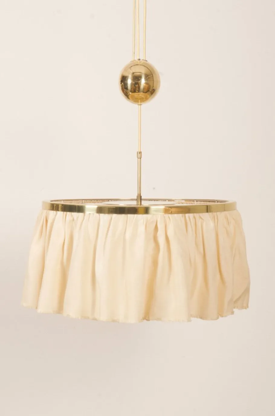 New Pamono Counterweight Silk Pendant Light by Adolf Loos for J. T. Kalmar, 1955