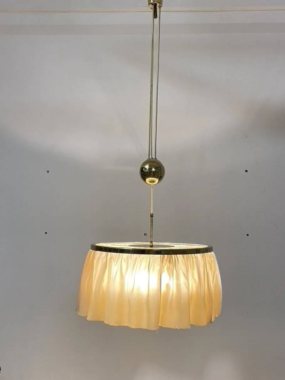 New Pamono Counterweight Silk Pendant Light by Adolf Loos for J. T. Kalmar, 1955