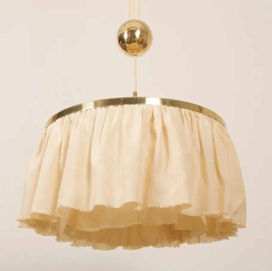 New Pamono Counterweight Silk Pendant Light by Adolf Loos for J. T. Kalmar, 1955