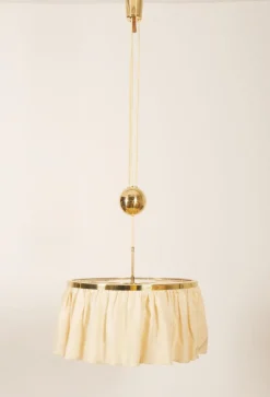 New Pamono Counterweight Silk Pendant Light by Adolf Loos for J. T. Kalmar, 1955