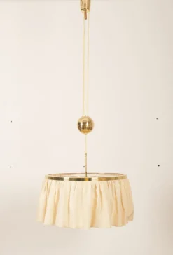 New Pamono Counterweight Silk Pendant Light by Adolf Loos for J. T. Kalmar, 1955