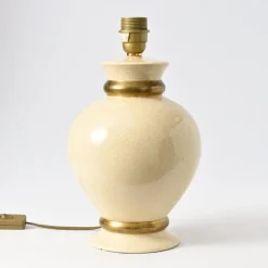 Discount Pamono Cream Crackle Glaze Table Lamp from Le Dauphin, 1990s